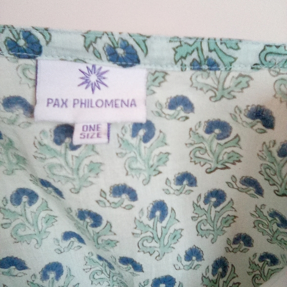 Women's Bellino Blue Floral Maxi Kaftan Dress, One Size - Picture 10 of 16